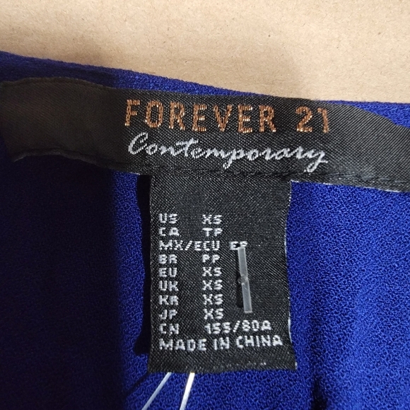 Forever 21 Size XS Indigo Blue Button Front Midi Dress, NEW with Tag - Picture 15 of 16